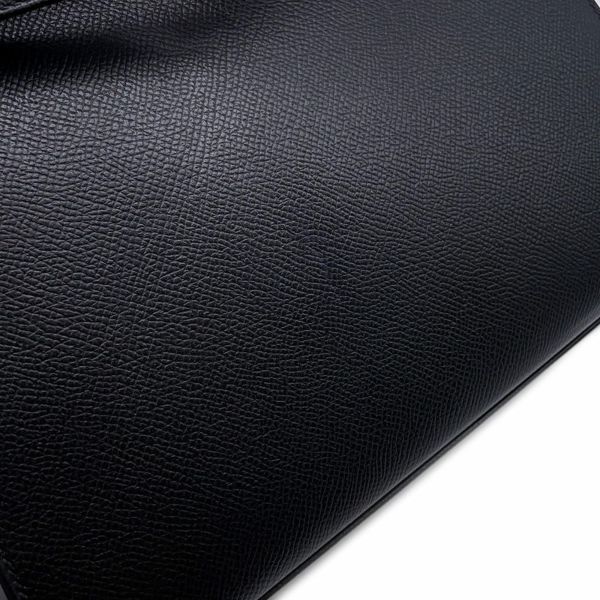 エルメス ハンドバッグ ケリー25 外縫い ブラック/ゴールド金具 エプソン U刻印 2wayショルダー 黒