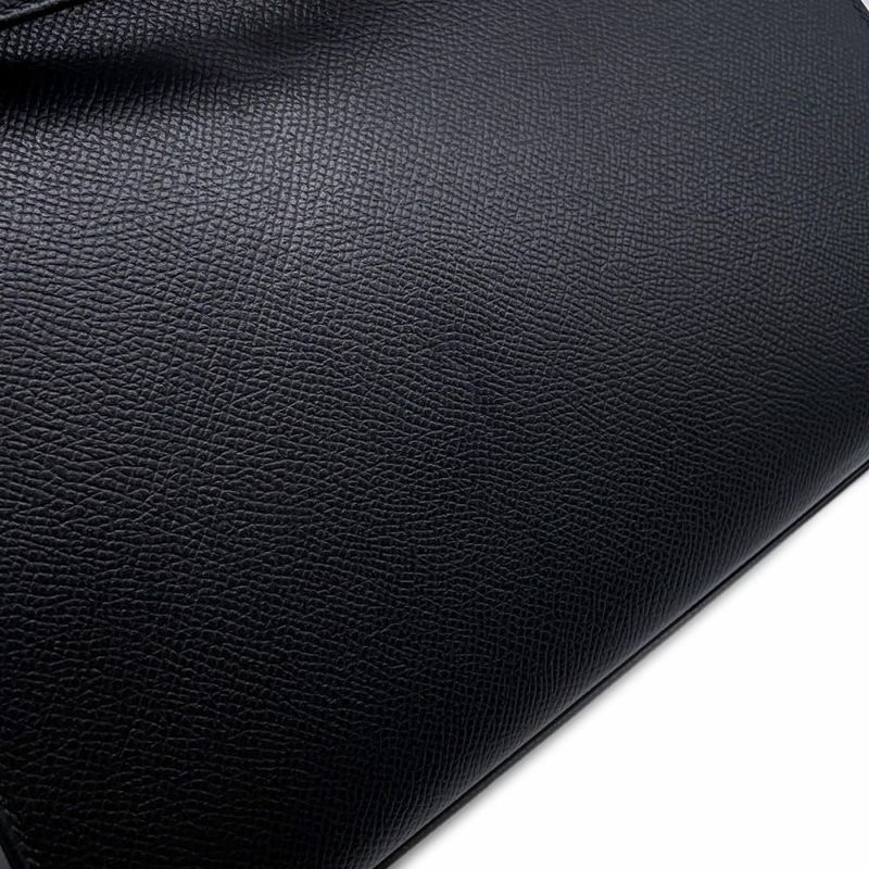 エルメス ハンドバッグ ケリー25 外縫い ブラック/ゴールド金具 エプソン U刻印 2wayショルダー 黒