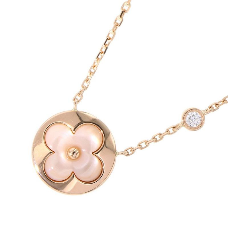 ルイヴィトン ネックレス サン カラー フロッサムBB ダイヤモンド 1P 約0.04ct マザーオブパール Q03789 ペンダント