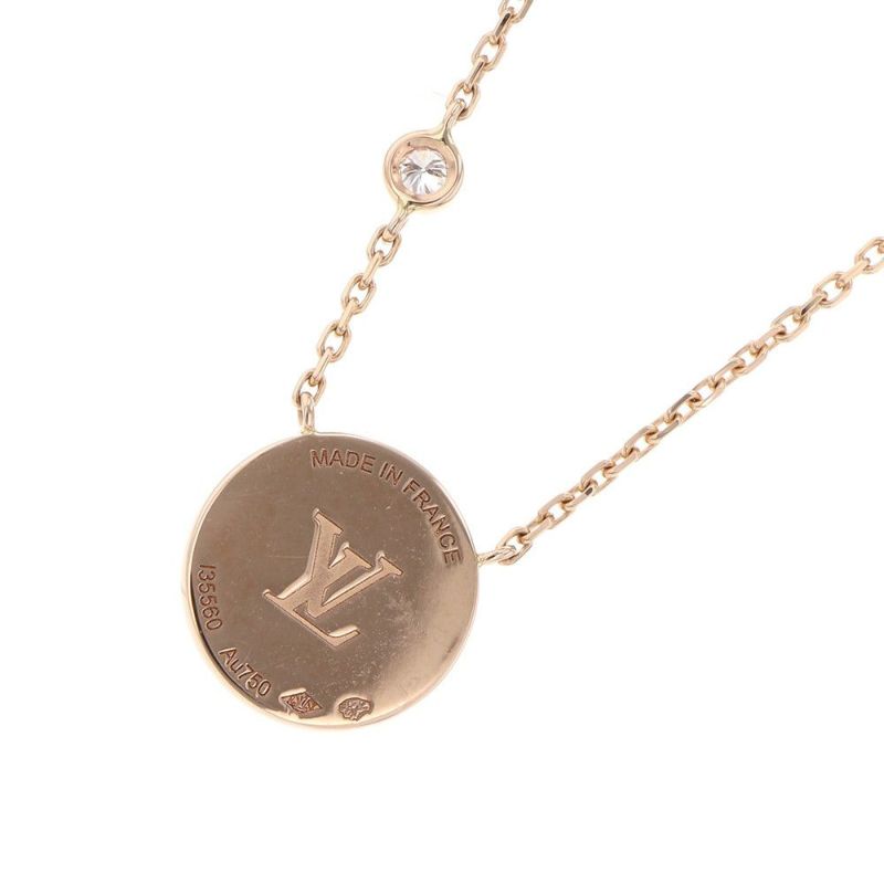 ルイヴィトン ネックレス サン カラー フロッサムBB ダイヤモンド 1P 約0.04ct マザーオブパール Q03789 ペンダント