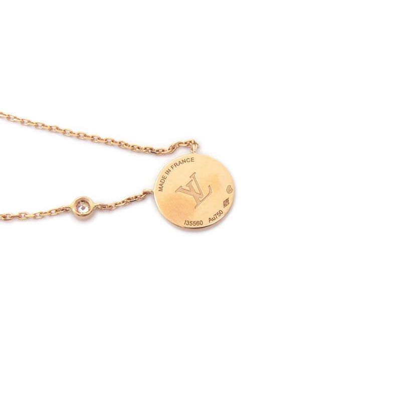 ルイヴィトン ネックレス サン カラー フロッサムBB ダイヤモンド 1P 約0.04ct マザーオブパール Q03789 ペンダント