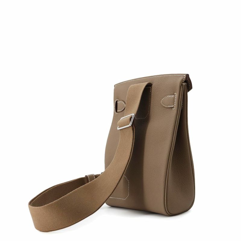 エルメス ボディバッグ ケリー アッカドPM エトゥープ/シルバー金具 トゴ K刻印 メンズ