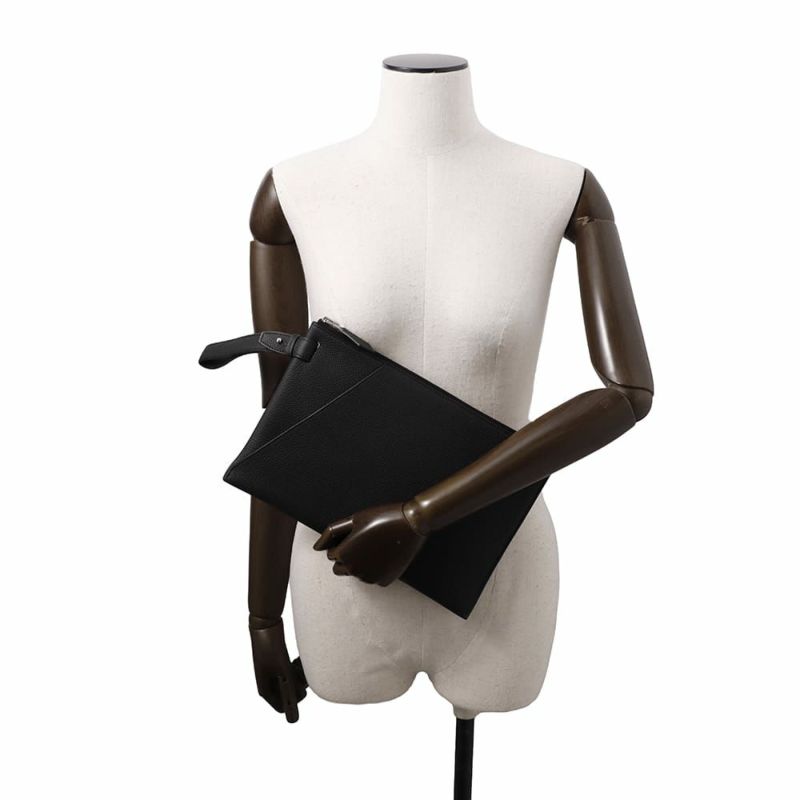 エルメス クラッチバッグ カバ ヴェルティージュ 30 ブラック/シルバー金具 トゴ Y刻印 メンズ 黒