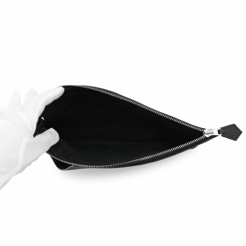 エルメス クラッチバッグ カバ ヴェルティージュ 30 ブラック/シルバー金具 トゴ Y刻印 メンズ 黒