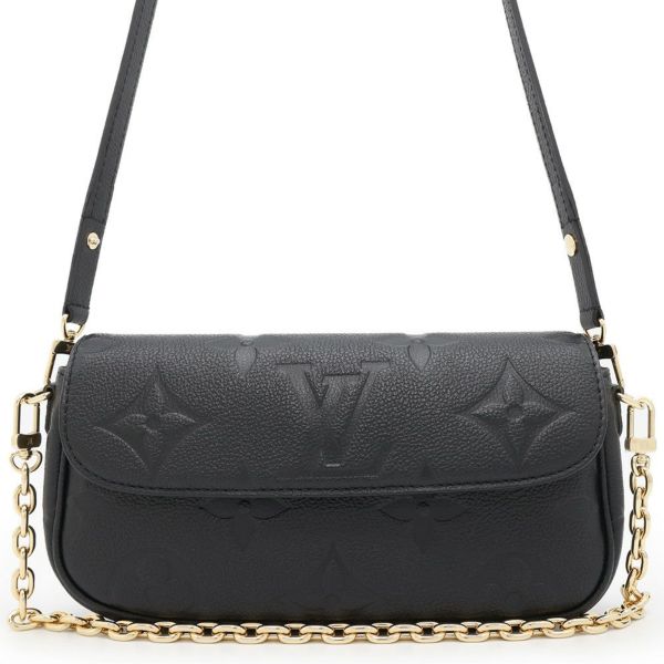 ルイヴィトン チェーンウォレット モノグラム・アンプラント ウォレット オン チェーン・アイビー M82154 黒 ブラック 2way