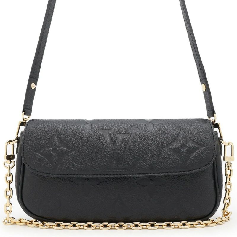 ルイヴィトン チェーンウォレット モノグラム・アンプラント ウォレット オン チェーン・アイビー M82154 黒 ブラック 2way