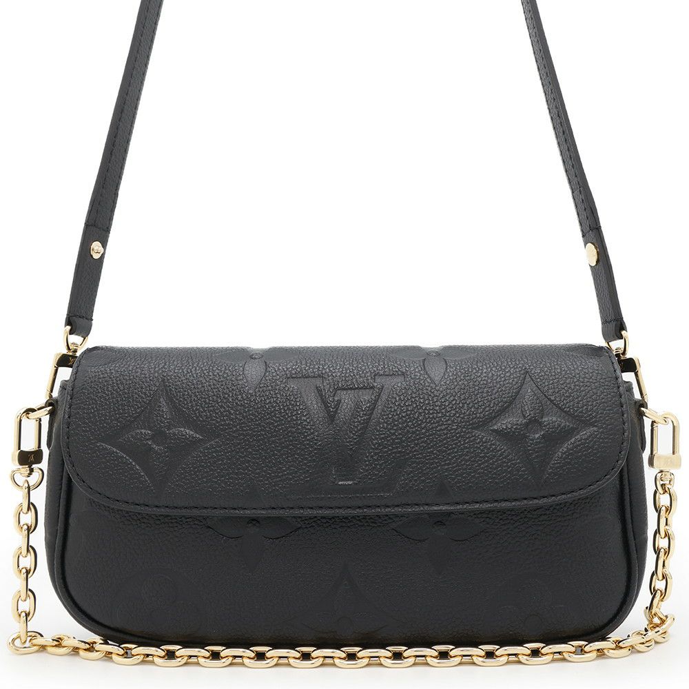 ルイヴィトン チェーンウォレット モノグラム・アンプラント ウォレット オン チェーン・アイビー M82154 黒 ブラック 2way