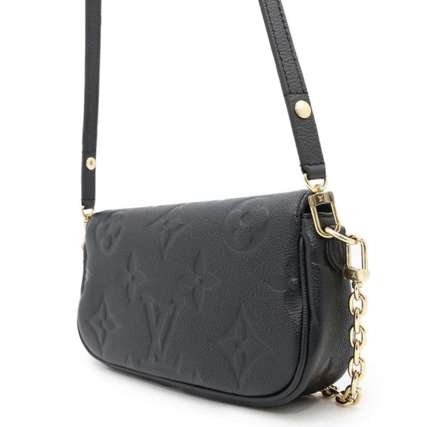 ルイヴィトン チェーンウォレット モノグラム・アンプラント ウォレット オン チェーン・アイビー M82154 黒 ブラック 2way