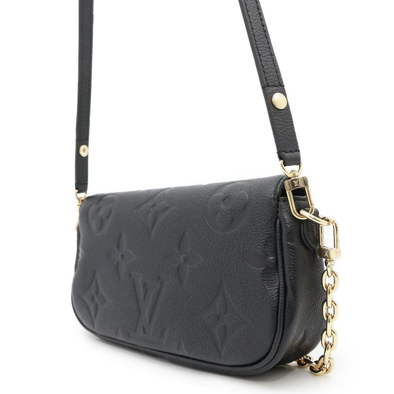 ルイヴィトン チェーンウォレット モノグラム・アンプラント ウォレット オン チェーン・アイビー M82154 黒 ブラック 2way