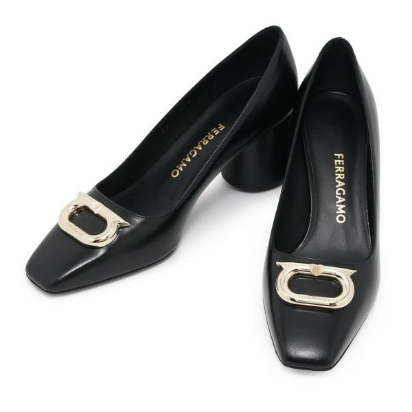 サルヴァトーレ・フェラガモ パンプス ガンチーニ レディースサイズ7 1/2 01F832 Ferragamo 靴 黒