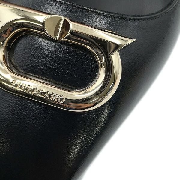 サルヴァトーレ・フェラガモ パンプス ガンチーニ レディースサイズ7 1/2 01F832 Ferragamo 靴 黒