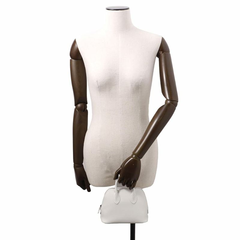 エルメス ボリード1923 ミニ ニューホワイト/シルバー金具 エバーカラー K刻印 HERMES 2wayショルダー 白