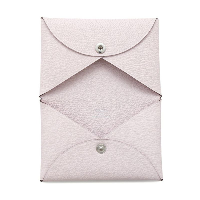 エルメス カードケース カルヴィ モーヴペール/シルバー金具 シェブルミゾル W刻印 HERMES 名刺入れ シェーブル