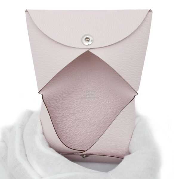 エルメス カードケース カルヴィ モーヴペール/シルバー金具 シェブルミゾル W刻印 HERMES 名刺入れ シェーブル