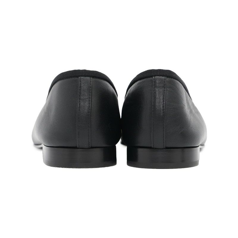 シャネル フラットシューズ バレリーナシューズ リボン ココマーク ラムスキン パテント G02819 レディースサイズ37C CHANEL 黒