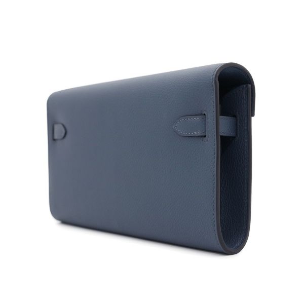 エルメス ケリーウォレット ロング トゥーゴー ブルードプリュス/ゴールド金具 エバーカラー W刻印 財布