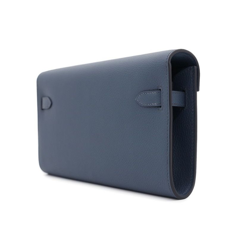 エルメス ケリーウォレット ロング トゥーゴー ブルードプリュス/ゴールド金具 エバーカラー W刻印 財布