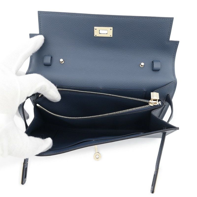 エルメス ケリーウォレット ロング トゥーゴー ブルードプリュス/ゴールド金具 エバーカラー W刻印 財布