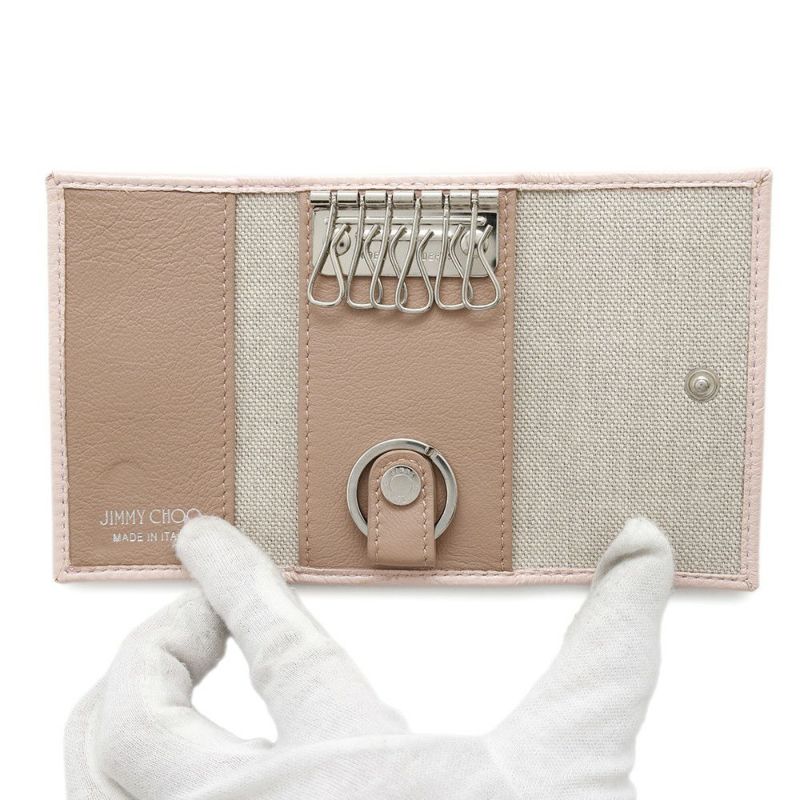 ジミーチュウ 6連 キーケース スタースタッズ レザー ラインストーン JIMMY CHOO