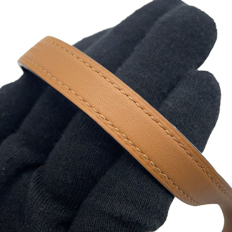 エルメス ブレスレット リヴァル ドゥブルトゥール ブラック/シルバー金具 レザー サイズS A刻印 黒