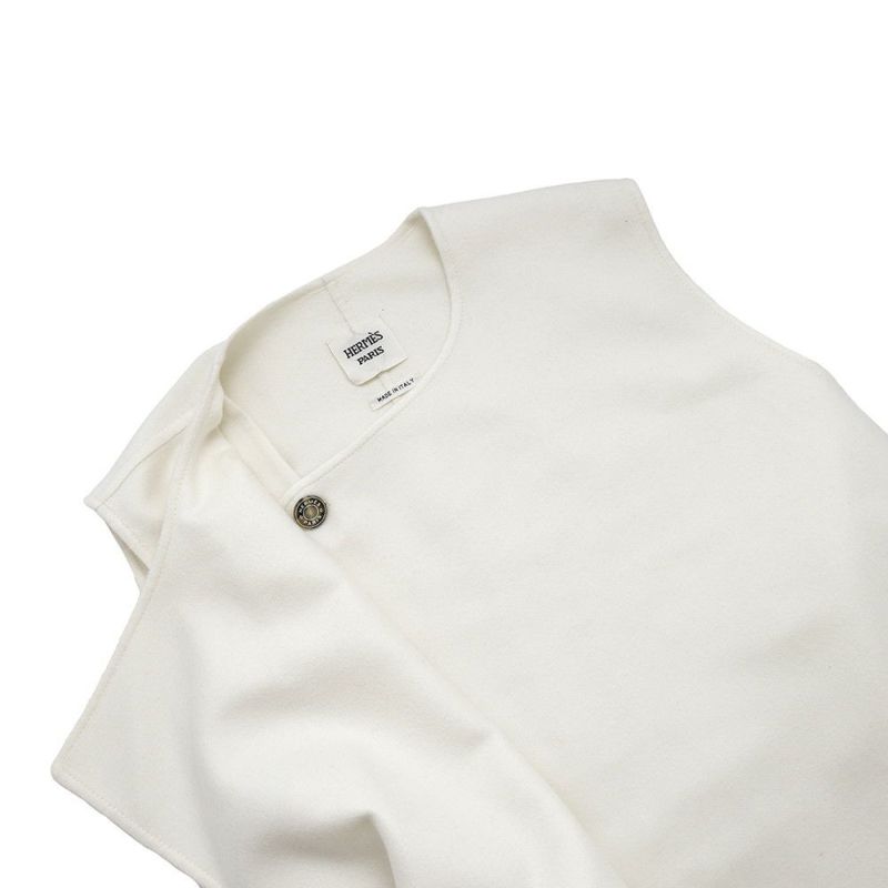 エルメス ロングジレ セリエボタン カシミヤ レディースサイズ42 HERMES ベスト