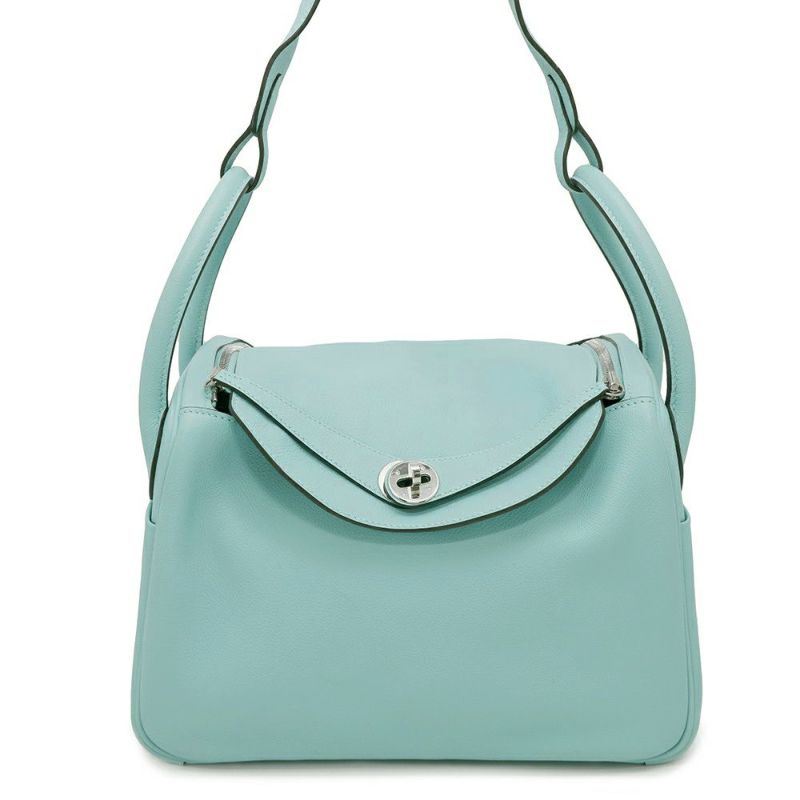 エルメス ハンドバッグ リンディ30 ブルーアトール/シルバー金具 エバーカラー T刻印 2wayショルダー