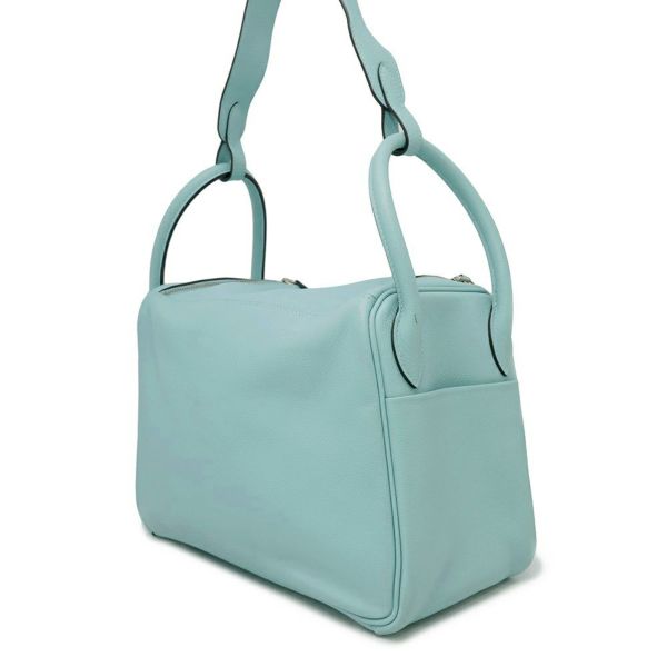 エルメス ハンドバッグ リンディ30 ブルーアトール/シルバー金具 エバーカラー T刻印 2wayショルダー