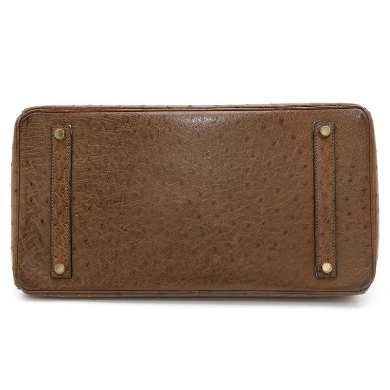 エルメス バーキン35 ブラウン/ゴールド金具 オーストリッチ □C刻印 HERMES Birkin ハンドバッグ