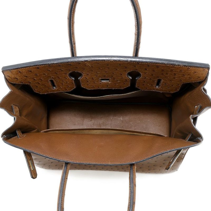 エルメス バーキン35 ブラウン/ゴールド金具 オーストリッチ □C刻印 HERMES Birkin ハンドバッグ