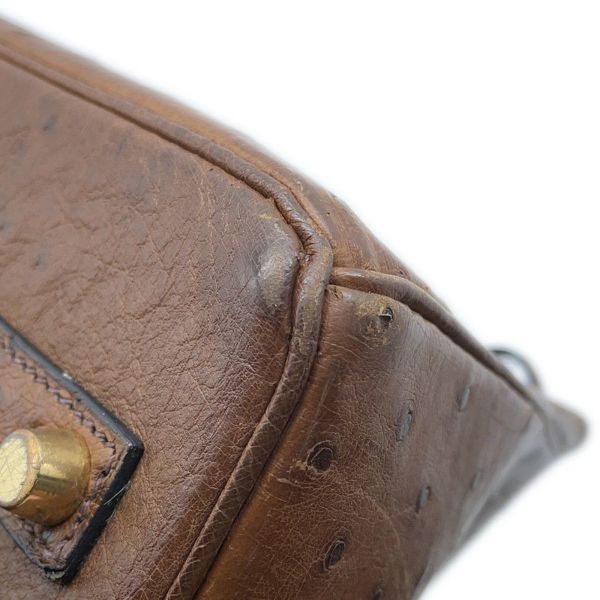 エルメス バーキン35 ブラウン/ゴールド金具 オーストリッチ □C刻印 HERMES Birkin ハンドバッグ
