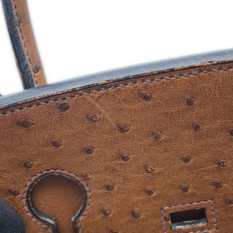 エルメス バーキン35 ブラウン/ゴールド金具 オーストリッチ □C刻印 HERMES Birkin ハンドバッグ