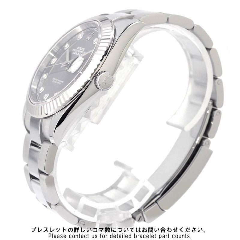 ロレックス デイトジャスト41 SS/K18WG 10Pダイヤ ランダムシリアル ルーレット 126334G スレート文字盤