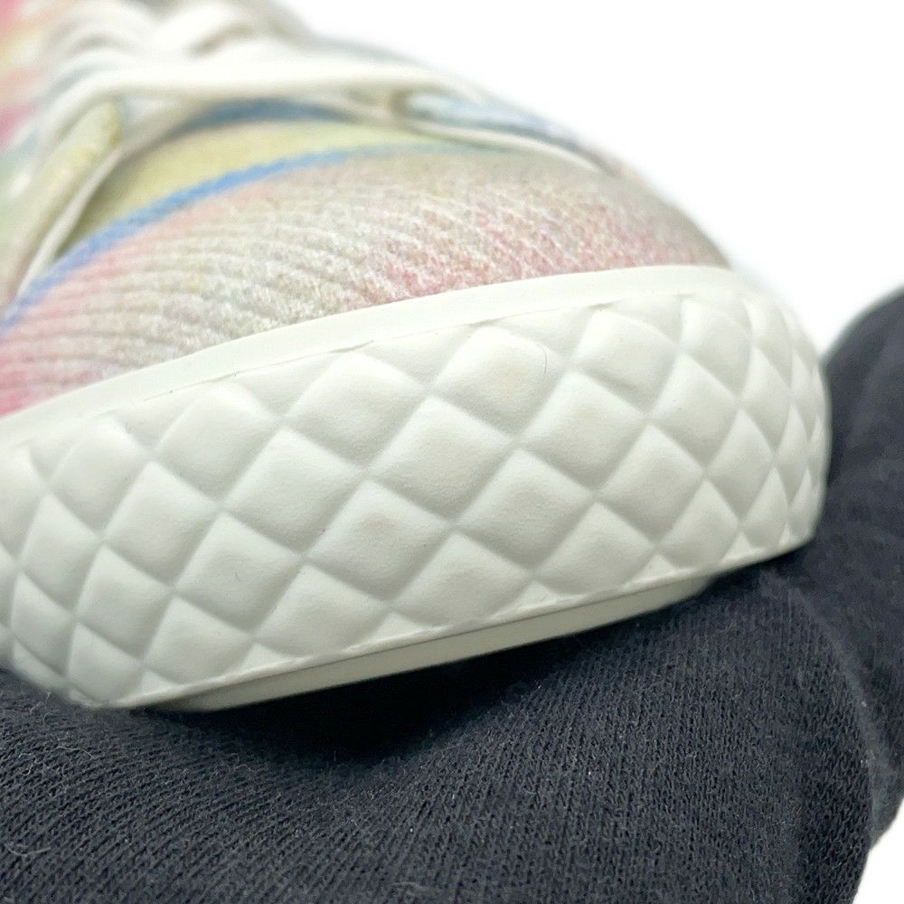 シャネル スニーカー ココマーク ローカット レースアップ レディースサイズ38C CHANEL 靴