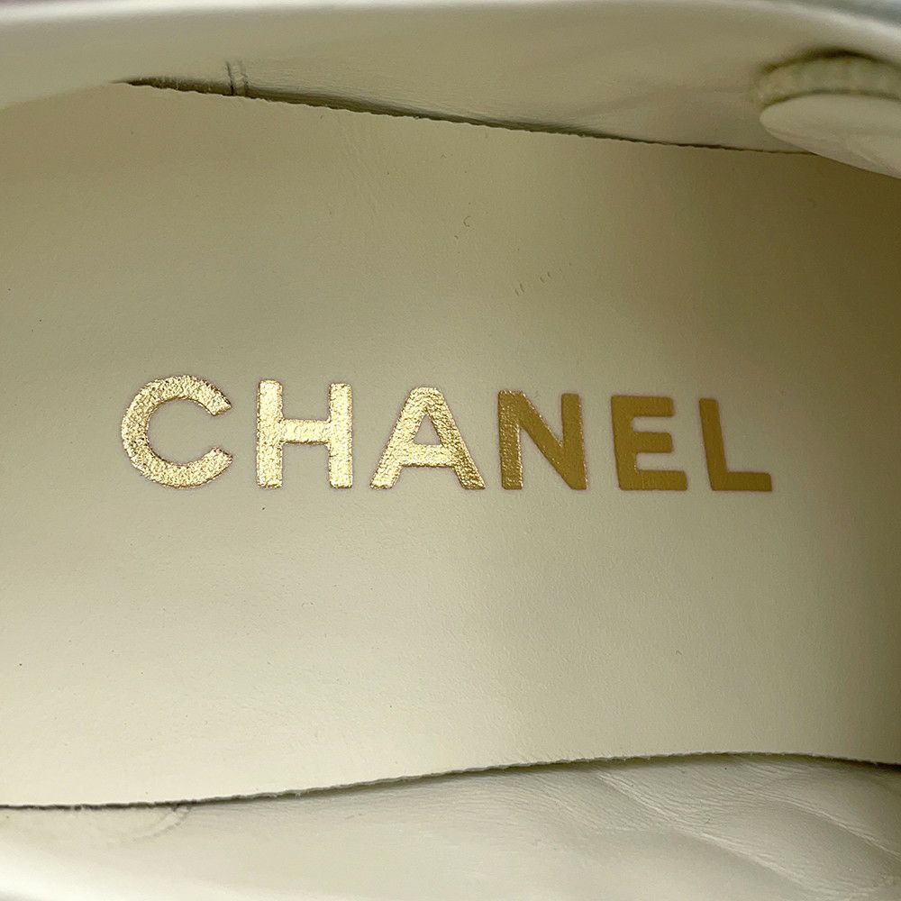 シャネル スニーカー ココマーク ローカット レースアップ レディースサイズ38C CHANEL 靴