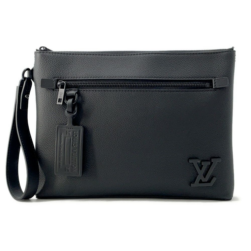 ルイヴィトン クラッチバッグ グレインレザー テイクオフ・ポーチ M69837 LOUIS VUITTON ブラック 黒