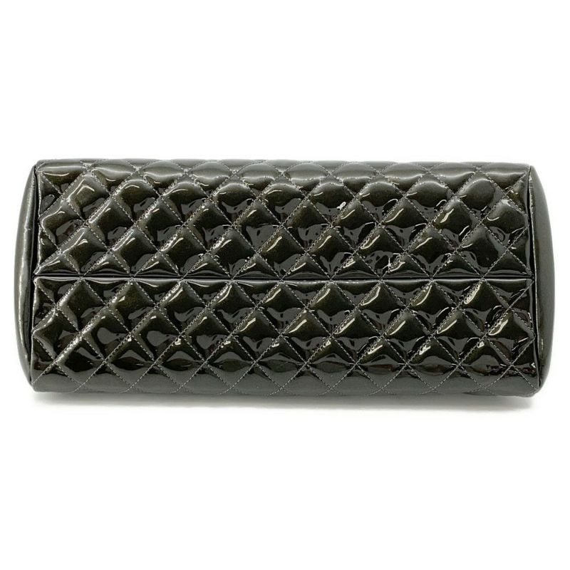 シャネル チェーンショルダーバッグ ココマーク マドモアゼル チェーンボーリングバッグ パテントレザー CHANEL バッグ