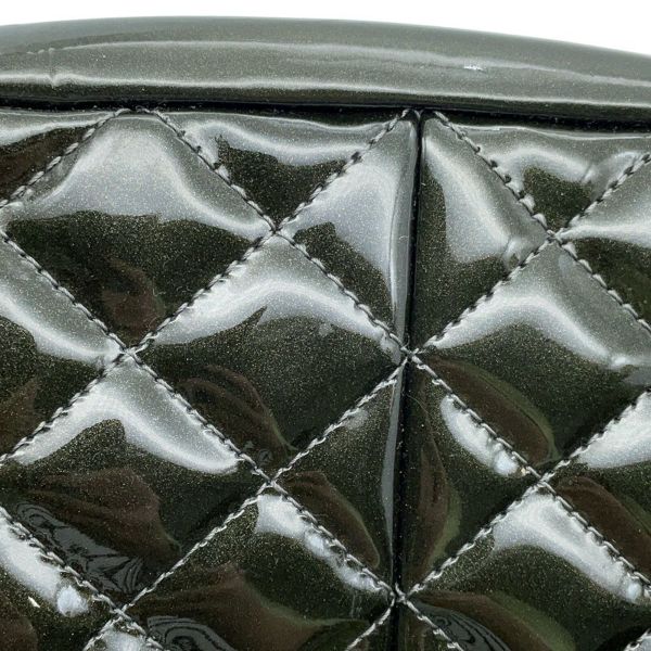 シャネル チェーンショルダーバッグ ココマーク マドモアゼル チェーンボーリングバッグ パテントレザー CHANEL バッグ