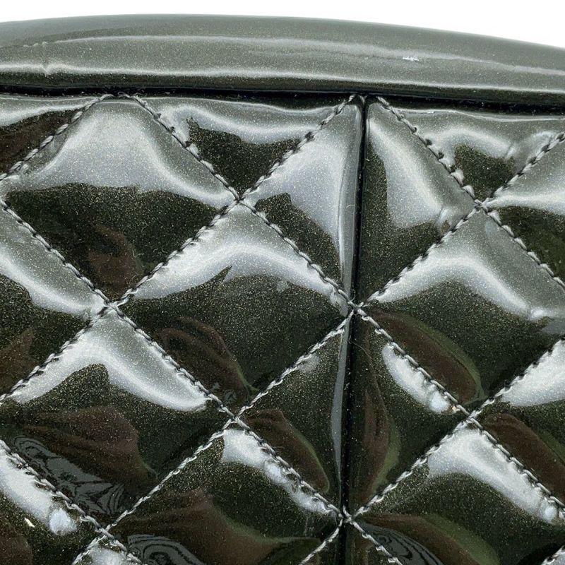 シャネル チェーンショルダーバッグ ココマーク マドモアゼル チェーンボーリングバッグ パテントレザー CHANEL バッグ