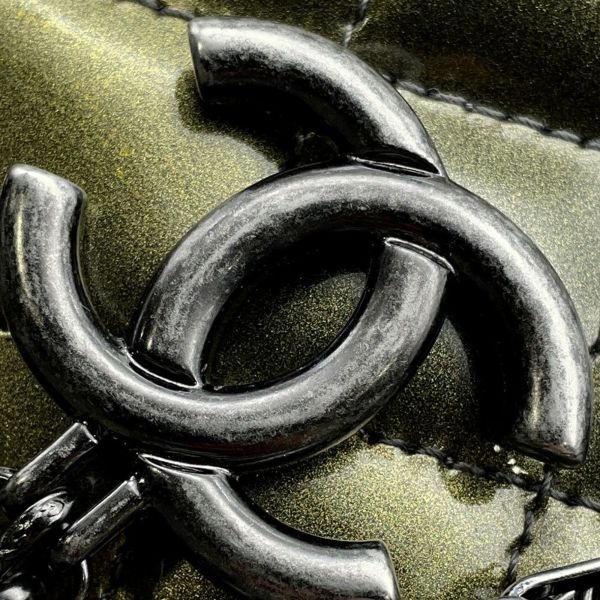 シャネル チェーンショルダーバッグ ココマーク マドモアゼル チェーンボーリングバッグ パテントレザー CHANEL バッグ