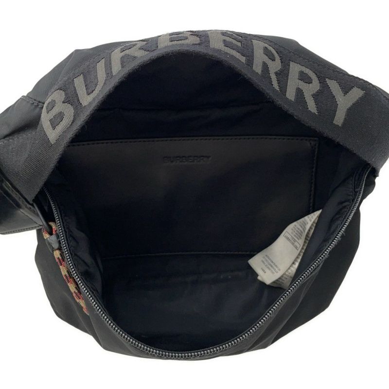 バーバリー ボディバッグ ロゴ ナイロン 8025668 BURBERRY ウエストポーチ 黒