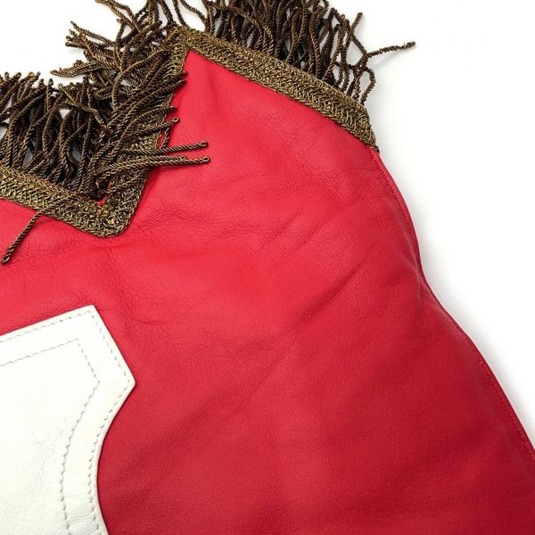 バーバリー ハンドバッグ BTロゴ フリンジ フラッグバッグ レザー 8046596 BURBERRY 白