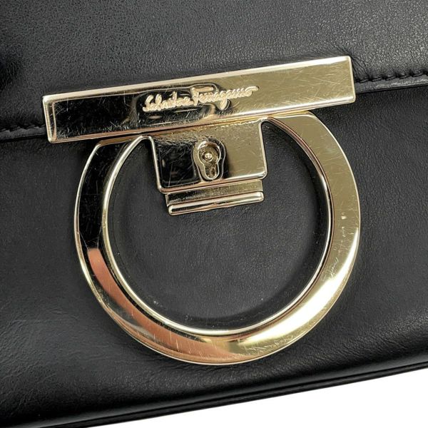 サルヴァトーレ・フェラガモ ショルダーバッグ ガンチーニ レザー 21 O009 Ferragamo 黒