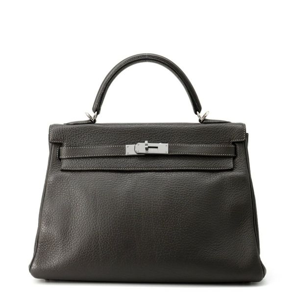 エルメス ハンドバッグ ケリー32 内縫い グラファイト/シルバー金具 トゴ □E刻印 2wayショルダー