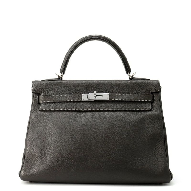 エルメス ハンドバッグ ケリー32 内縫い グラファイト/シルバー金具 トゴ □E刻印 2wayショルダー