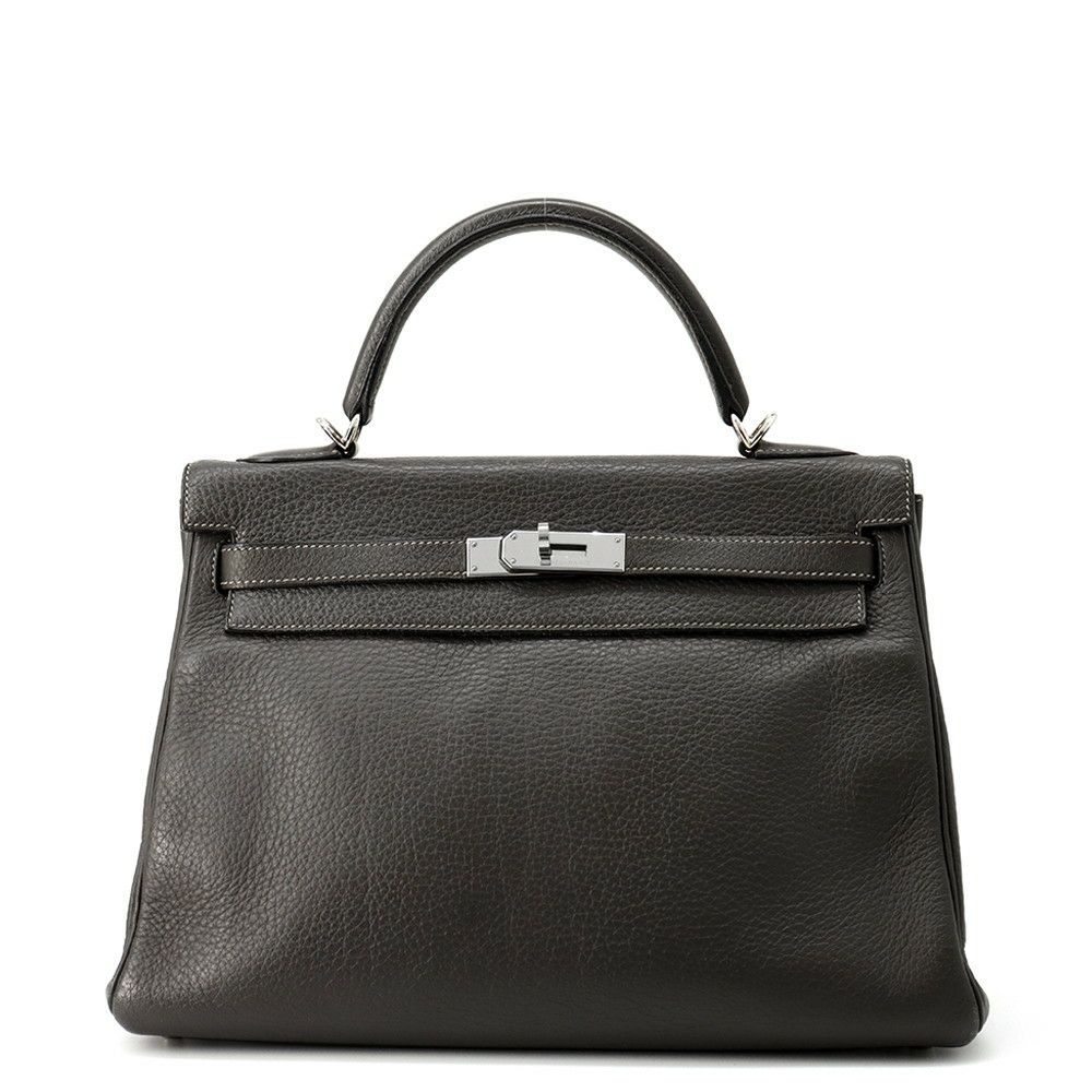 エルメス ハンドバッグ ケリー32 内縫い グラファイト/シルバー金具 トゴ □E刻印 2wayショルダー
