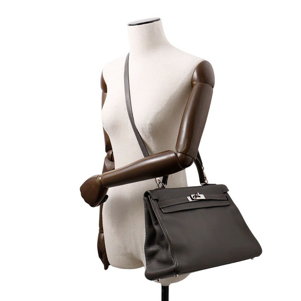 エルメス ハンドバッグ ケリー32 内縫い グラファイト/シルバー金具 トゴ □E刻印 2wayショルダー