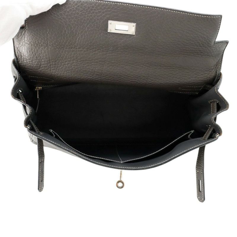 エルメス ハンドバッグ ケリー32 内縫い グラファイト/シルバー金具 トゴ □E刻印 2wayショルダー