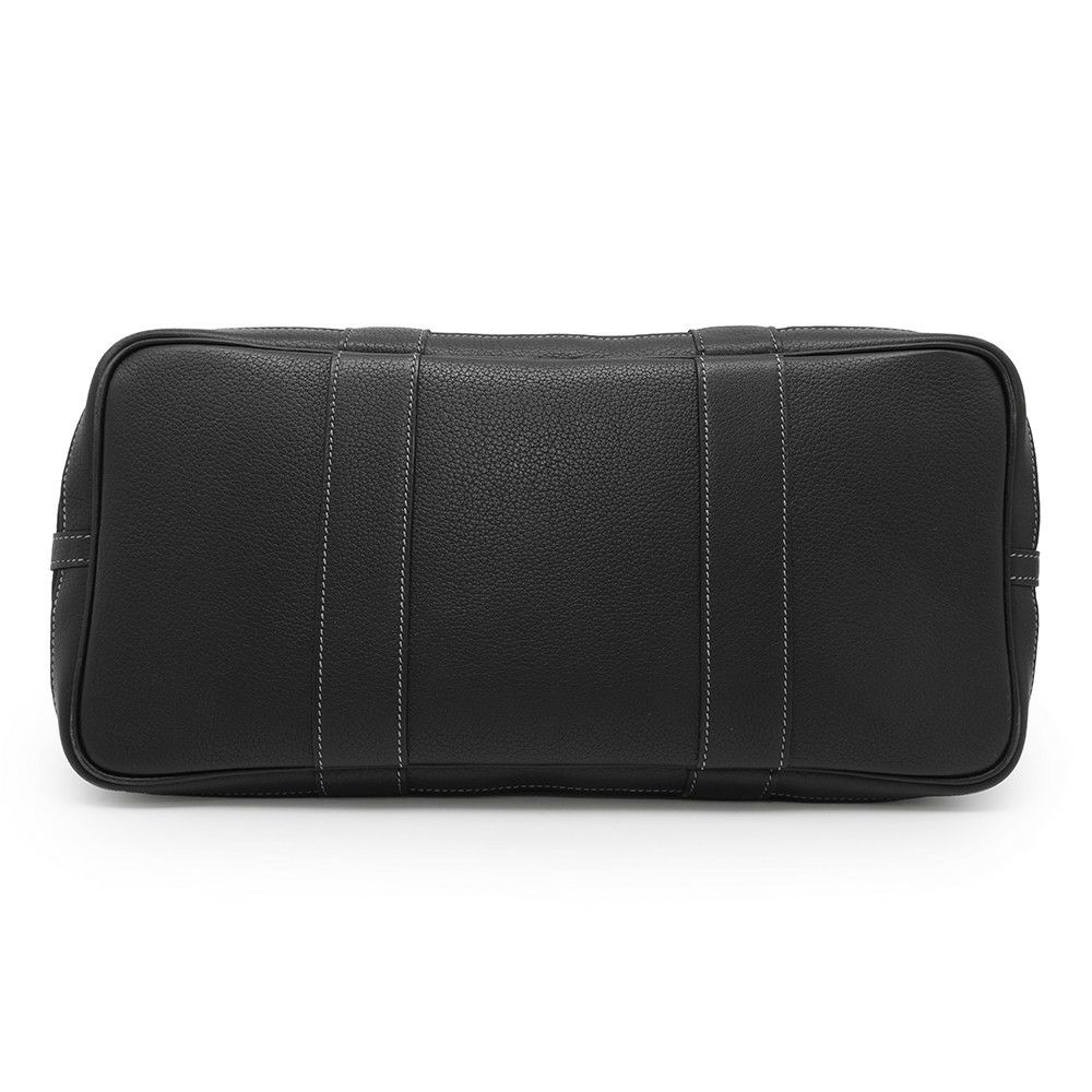 エルメス トートバッグ ガーデンパーティPM ブラック/シルバー金具 トワルアッシュ/ネゴンダ □G刻印 HERMES Garden Party 黒