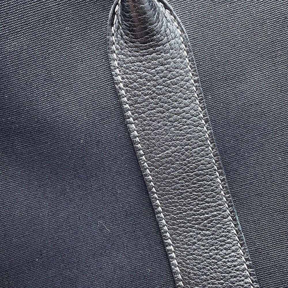 エルメス トートバッグ ガーデンパーティPM ブラック/シルバー金具 トワルアッシュ/ネゴンダ □G刻印 HERMES Garden Party 黒