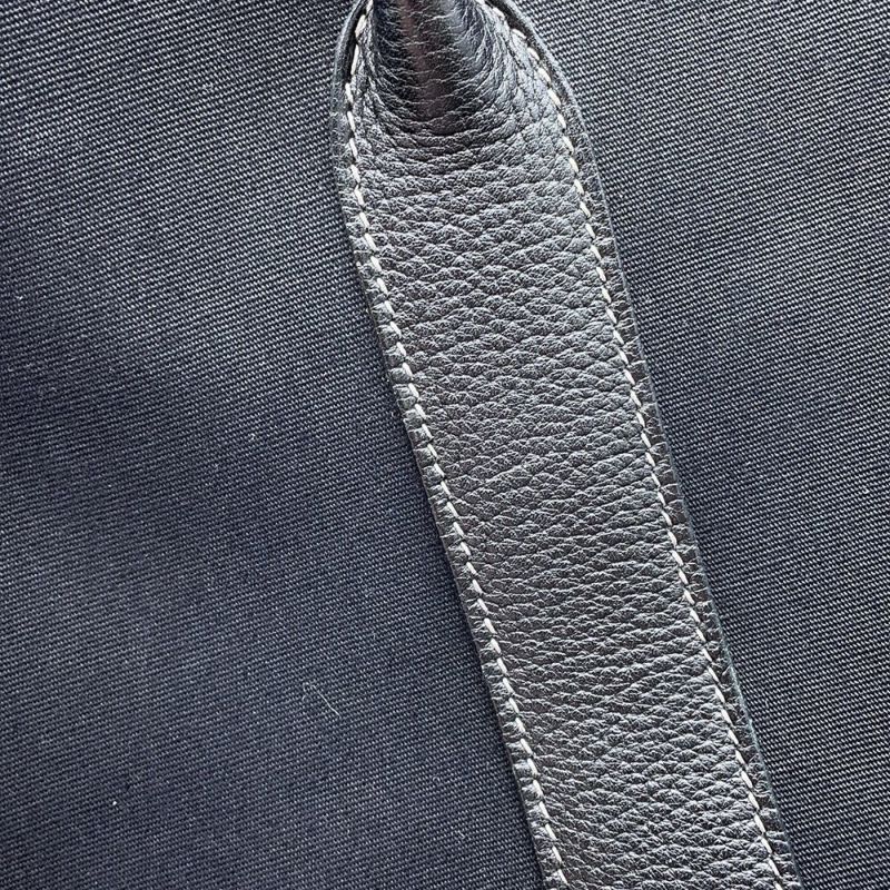 エルメス トートバッグ ガーデンパーティPM ブラック/シルバー金具 トワルアッシュ/ネゴンダ □G刻印 HERMES Garden Party 黒